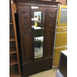 Edwardian mirror door wardrobe