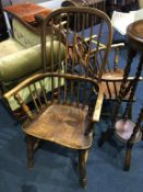 A stick back Windsor chair