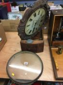 An oak cased wall clock, painted dial with by L. Fillery, 3 Church Street, Eastbourne, with 8 day