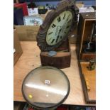 An oak cased wall clock, painted dial with by L. Fillery, 3 Church Street, Eastbourne, with 8 day