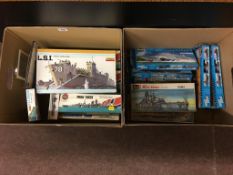 Two boxes of Airfix, Revell and other model kits