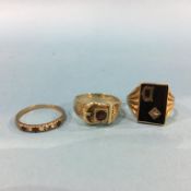 Three 9ct gold rings, total weight 13.4 gram
