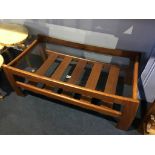 A G Plan teak rectangular coffee table, with inset glass top