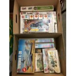 Two boxes of model Airfix kits