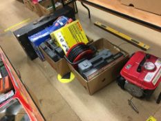Wood tool box, a small generator and various tools
