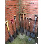 Eight shovels