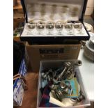 Box of glass, Masonic aprons etc.