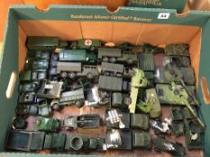 A tray of unboxed military vehicles