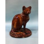 A 19th century salt glazed model of a 'Canney Hill' Cat, 29cm height