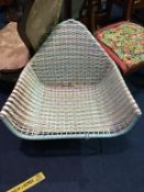 A 1960's plastic woven chair