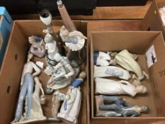 Two boxes of Nao and other Spanish figures (for restoration)