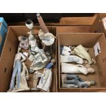 Two boxes of Nao and other Spanish figures (for restoration)