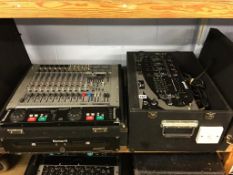 A Numark CDN-25 G mixer and a Gemini stereo pre-amp mixer PDM12