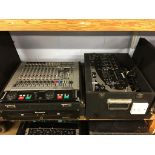 A Numark CDN-25 G mixer and a Gemini stereo pre-amp mixer PDM12