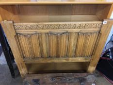 Oak single linenfold headboard