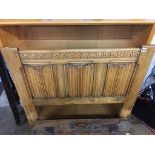 Oak single linenfold headboard