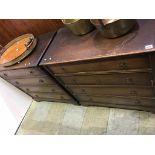 Pair of oak chest of drawers