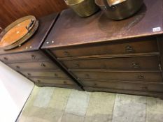 Pair of oak chest of drawers