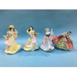 Four Royal Doulton figures, 'Summertime' HN3478, 'Primrose' HN3710, 'Ann' HN3259 and 'Ladies of