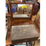 Two 19th century writing slopes and a small mahogany dressing table mirror