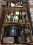 Three boxes of clocks (spares and repairs)