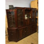 Reproduction mahogany cabinet and matching corner cabinet