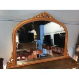 Gilded pine over mantle mirror