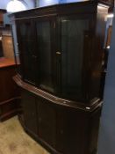 Glazed mahogany display cabinet