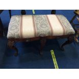 Georgian style mahogany footstool, on six legs