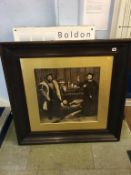 Print 'The Ambassadors' after Hans Holbein, in oak frame