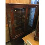 Oak 'Old Charm' glazed display cabinet, 161cm high x 108cm wide x 39cm deep approx.