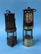 A Hailwood & Ackroyd Miners lamp and a W. E. Teal Miners lamp.