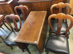 Mahogany gateleg dining table and four chairs