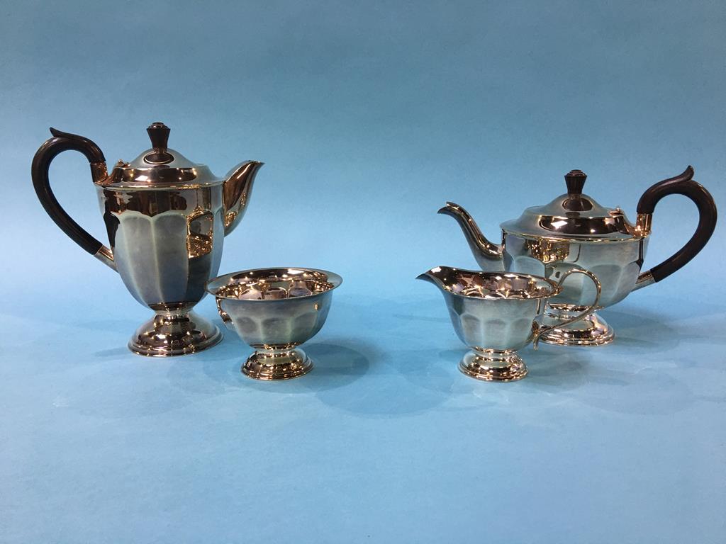 Four piece plated tea set