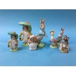 Two large and five small Beswick Beatrix Potter figures (7)