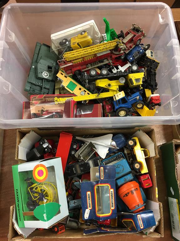 Two boxes of Die Cast toys