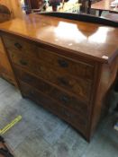 Edwardian walnut straight front chest of drawers, 123cm x 53cm x 107cm