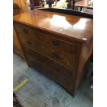 Edwardian walnut straight front chest of drawers, 123cm x 53cm x 107cm