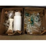 Two boxes of assorted glass ware