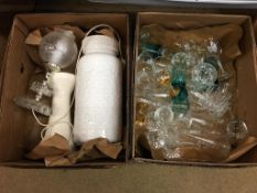 Two boxes of assorted glass ware