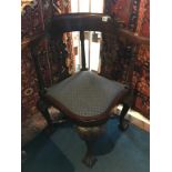 Reproduction mahogany corner chair