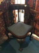 Reproduction mahogany corner chair