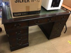 Reproduction mahogany two pedestal desk