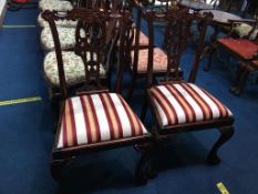 Pair of reproduction mahogany dining chairs