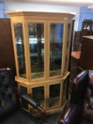 Modern limed oak display cabinet