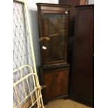 Reproduction mahogany corner cabinet