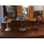 Three Tiffany glass style table lamps