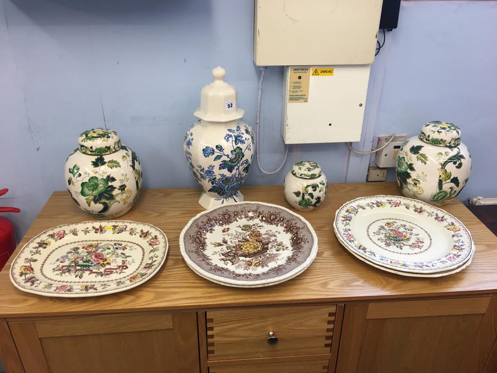 Collection of Masons 'Ironstone' china, including ginger jars etc. (9)