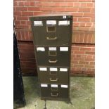 Green tin filing cabinet