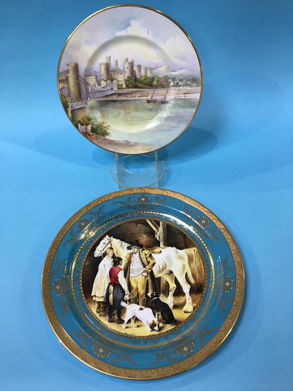 Two Minton hand painted plates by Mark Wood and Arthur Holland